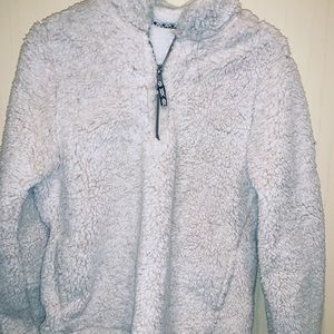 NWOT White Sherpa Quarter Zip